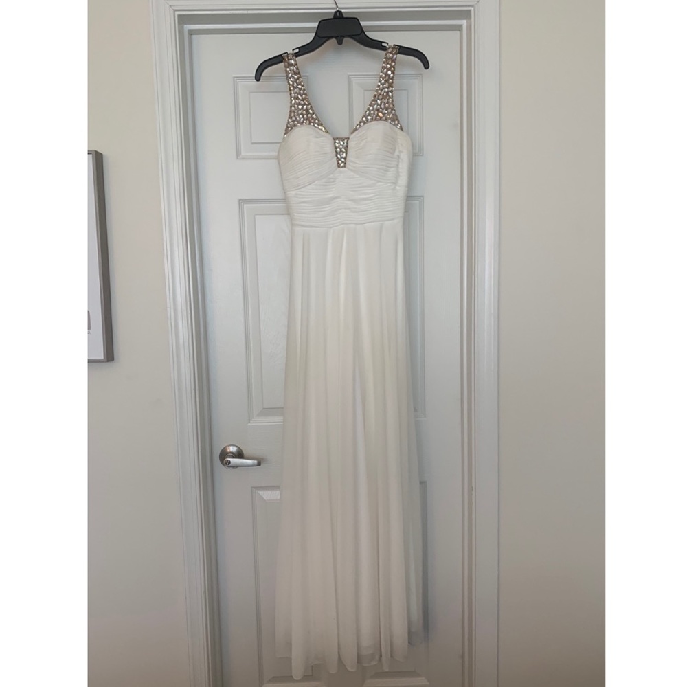 Maxi White Prom Gown